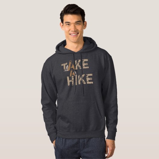 Grunge Neem een Hike Typografie Hoodie (Voorkant volledig)