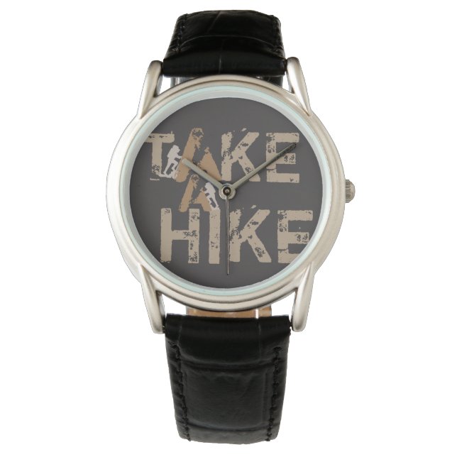 Grunge Neem een Hike Typografie Horloge (Voorkant)
