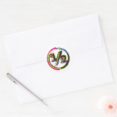 Grunge Neon Half Symbool Ronde Sticker