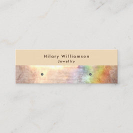 Grunge Neutrale Beige Regenboog Oorbel Display Mini Visitekaartje
