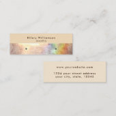 Grunge Neutrale Beige Regenboog Oorbel Display Mini Visitekaartje (Voorkant / Achterkant)