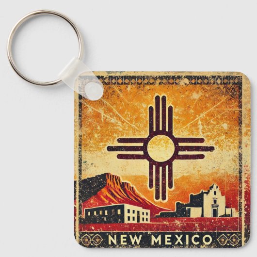 Grunge New Mexico Sleutelhanger (Voorkant)