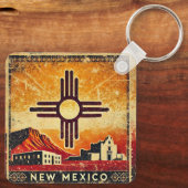 Grunge New Mexico Sleutelhanger (Achterkant)