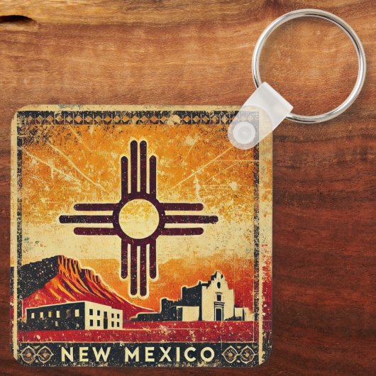 Grunge New Mexico Sleutelhanger (Achterkant)