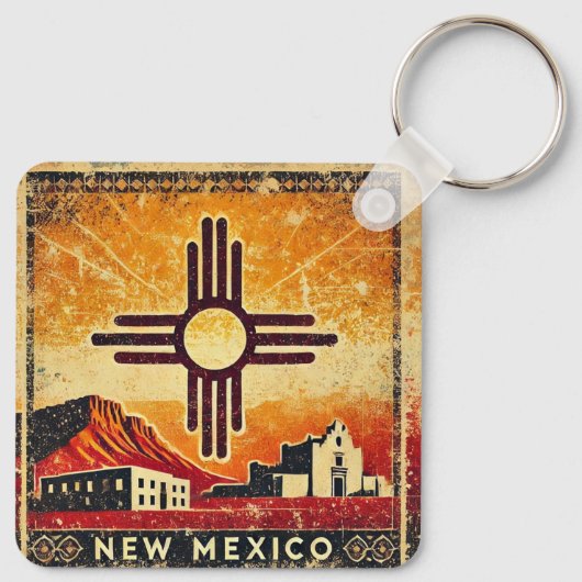 Grunge New Mexico Sleutelhanger (Achterkant)