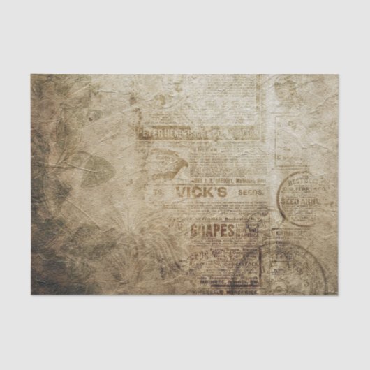 Grunge Newspapier Tissuepapier (Voorkant)