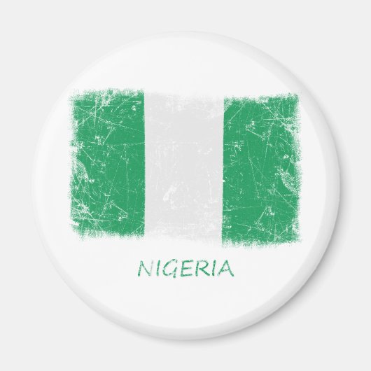 Grunge Nigeria Vlag Magneet (Voorkant)