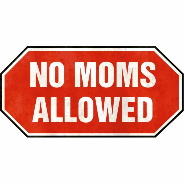Grunge "No Moms Allowed"-teken Fotobeeldje Ornament (Voorkant)