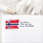 Grunge Noorwegen Vlag Etiket (Insitu)