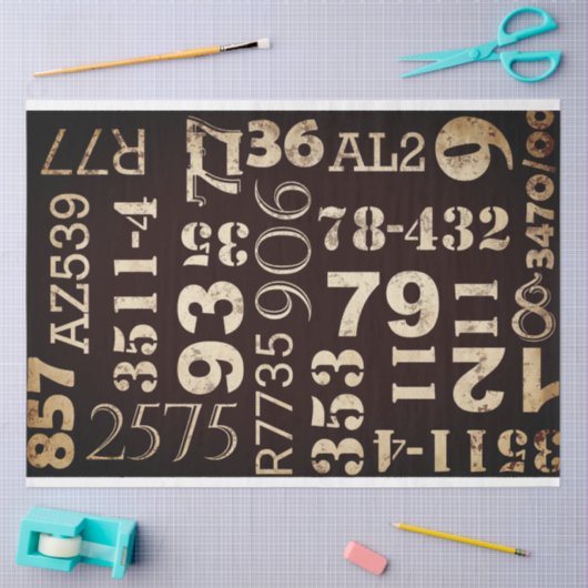 Grunge Numbers Meubilair, loskoppelen papier (Craft)