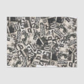 Grunge Nummers Decoupage Scrapbook Collage Gift Tissuepapier (Voorkant)