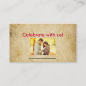 Grunge Old Vintage Wedding Visitekaartje (Achterkant)