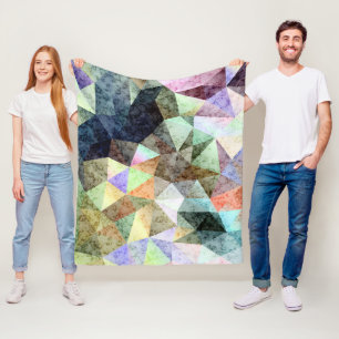Grunge oldish retro polygonal geometrische driehoe fleece deken