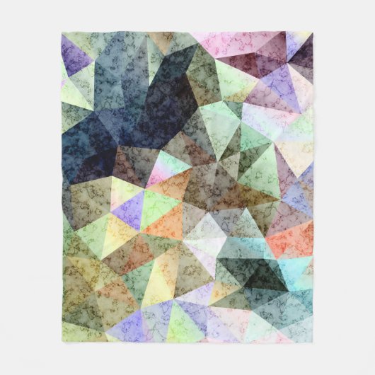 Grunge oldish retro polygonal geometrische driehoe fleece deken (Voorkant)