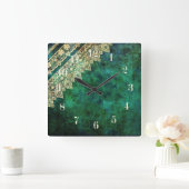 Grunge olidish  lace retro ornamental design vierkante klok (Huis)