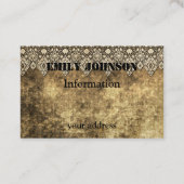 Grunge olidish  lace retro ornamental design visitekaartje (Achterkant)