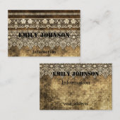 Grunge olidish  lace retro ornamental design visitekaartje (Voorkant / Achterkant)