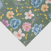 Grunge olijfgroen botanische Decoupage kunst Tissuepapier (Detail)