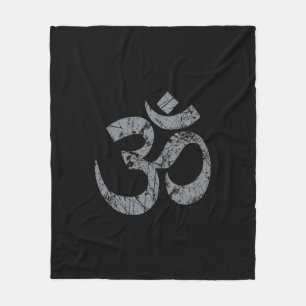 Grunge OM Symbol Spiritualiteit Yoga Fleece Deken
