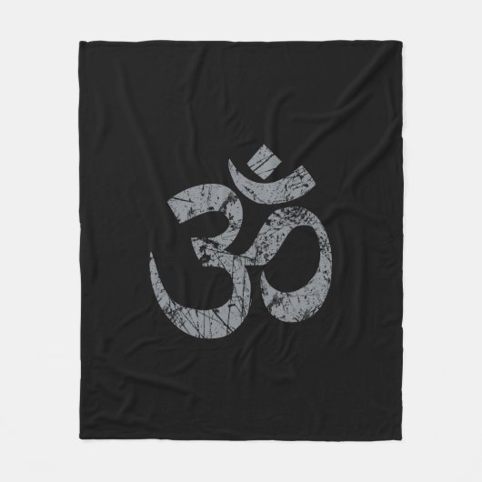 Grunge OM Symbol Spiritualiteit Yoga Fleece Deken (Voorkant)