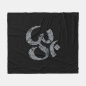 Grunge OM Symbol Spiritualiteit Yoga Fleece Deken (Voorkant (Horizontaal))