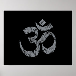Grunge OM Symbol Spiritualiteit Yoga Poster
