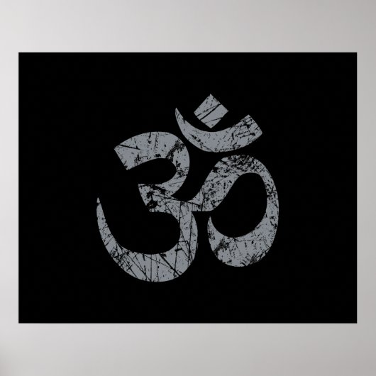 Grunge OM Symbol Spiritualiteit Yoga Poster (Voorkant)