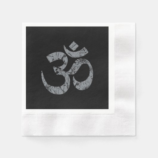 Grunge OM Symbol Spiritualiteit Yoga Servet (Voorkant)