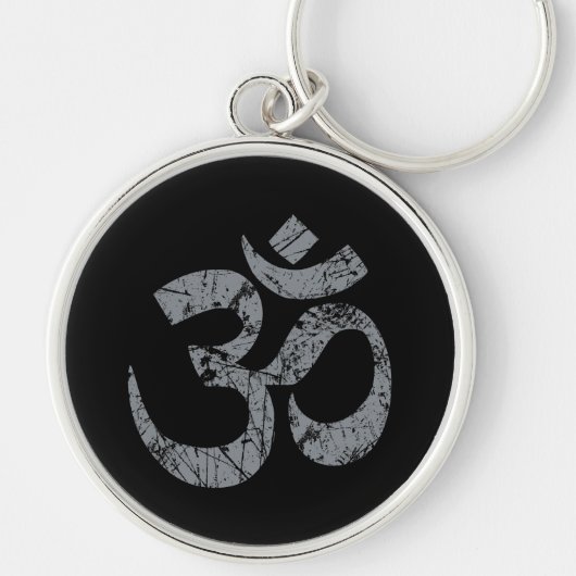Grunge OM Symbol Spiritualiteit Yoga Sleutelhanger (Voorkant)