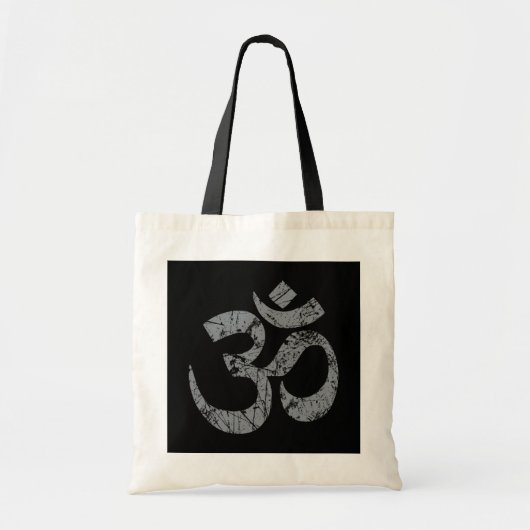 Grunge OM Symbol Spiritualiteit Yoga Tote Bag (Voorkant)