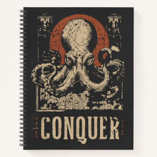 Grunge Oosterse Octopus Zee Creature Portrait Notitieboek