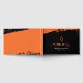 Grunge Oranje Black Bar Mitzvah Gastenboek (Volledig)