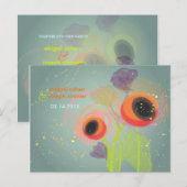 Grunge Oranje poppies, briefkaarten voor uitvindin (Voorkant / Achterkant)