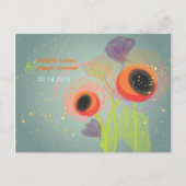 Grunge Oranje poppies, briefkaarten voor uitvindin (Voorkant)