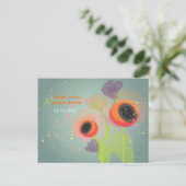 Grunge Oranje poppies, briefkaarten voor uitvindin (Staand voorkant)
