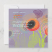 Grunge Oranje poppies, voeg uw achtergrond toe Kaart (Achterkant)