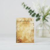 Grunge oude houten gouden oorbel display visitekaartje (Staand voorkant)