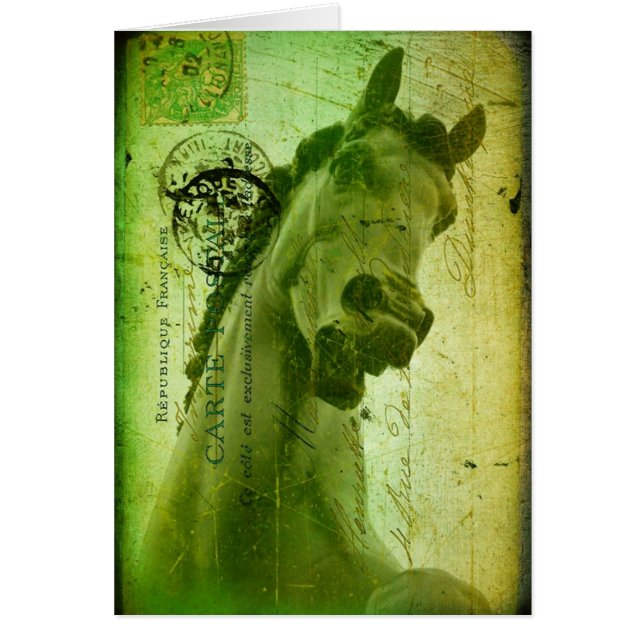 Grunge Paard Ansichtkaart-achtig (Voorkant)