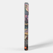 Grunge Paarse Daisy Abstracte Kunst Monogram Case-Mate iPhone Case (Achterkant / Rechts)