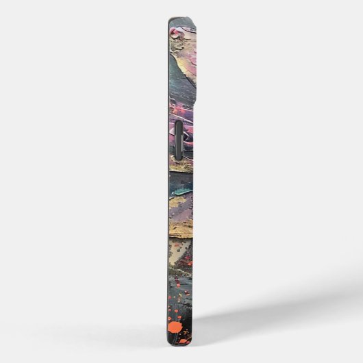 Grunge Paarse Daisy Abstracte Kunst Monogram Case-Mate iPhone Case (Achterkant / Rechts)