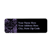 Grunge Paarse Damask Etiket (Voorkant)