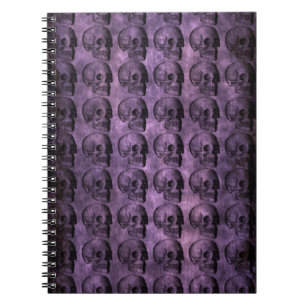 grunge Paarse Skulls Notitieboek