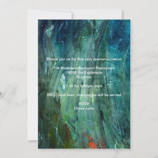 Grunge Paint Smudge 21st Birthday Mans 014 Kaart (Achterkant)