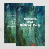 Grunge Paint Smudge 21st Birthday Mans 014 Kaart (Voorkant / Achterkant)