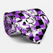 Grunge Paint Splatt Checkers Stropdas (Opgerold)