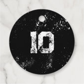 Grunge Paint Splatter Black & White Birthday Bedankjes Labels (Achterkant)