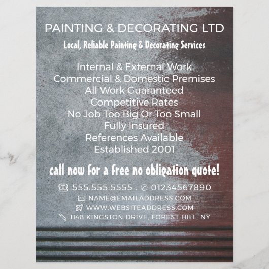 Grunge Painted Wall, schilder & decorator Flyer (Voorkant)
