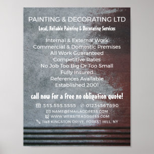 Grunge Painted Wall, schilder & decorator Poster