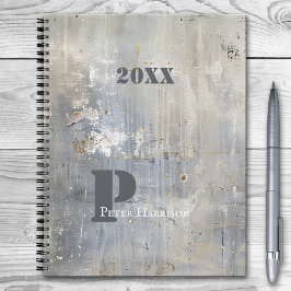 Grunge Painterly Blue Grey Planner