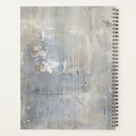 Grunge Painterly Blue Grey Planner (Achterkant)